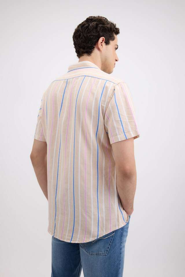 Stripes-Blended-Fabric-Regular-Fit-Men-s-Casual-Wear-Shirt