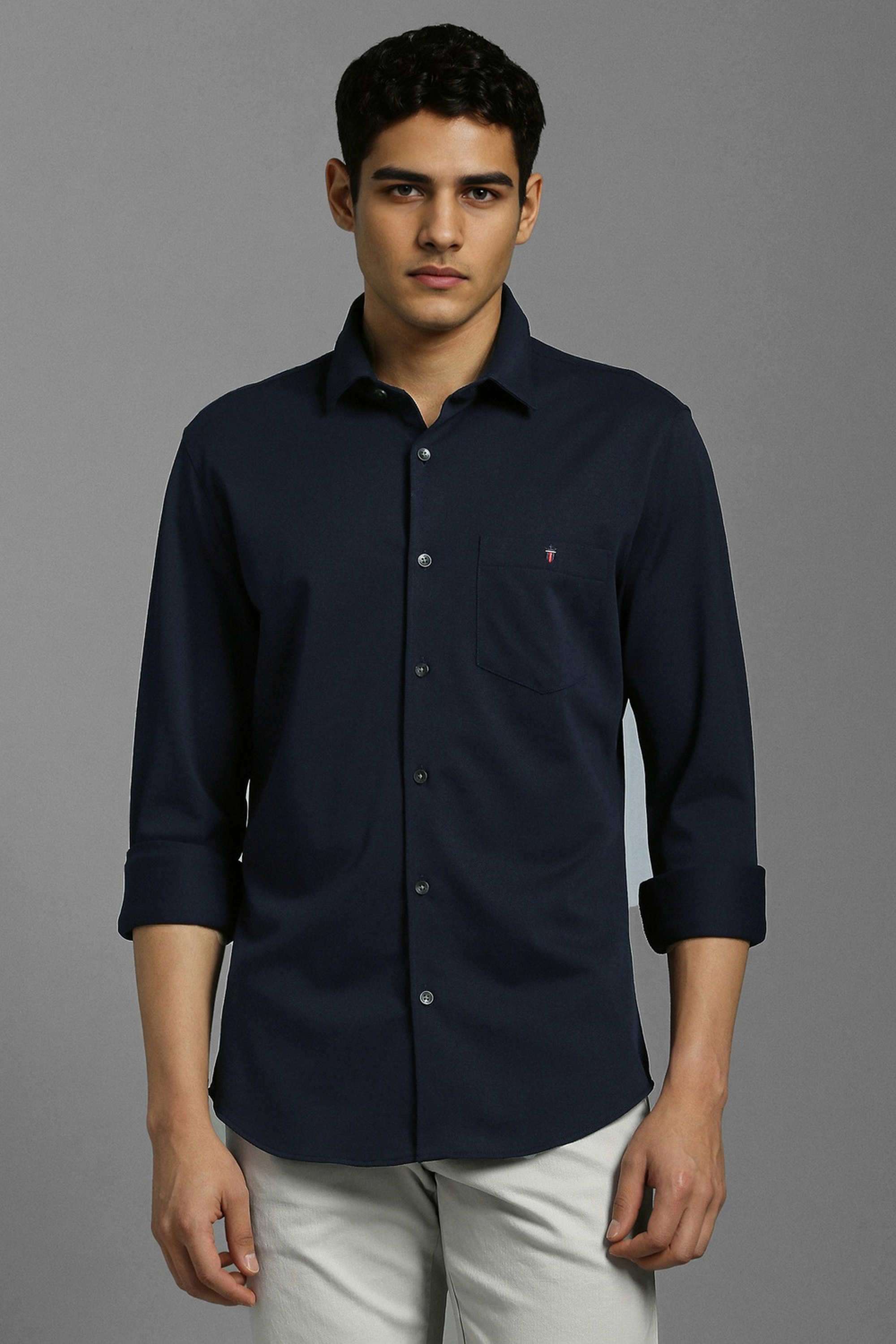Solid-Cotton-Super-Slim-Fit-Men-s-Casual-Wear-Shirt