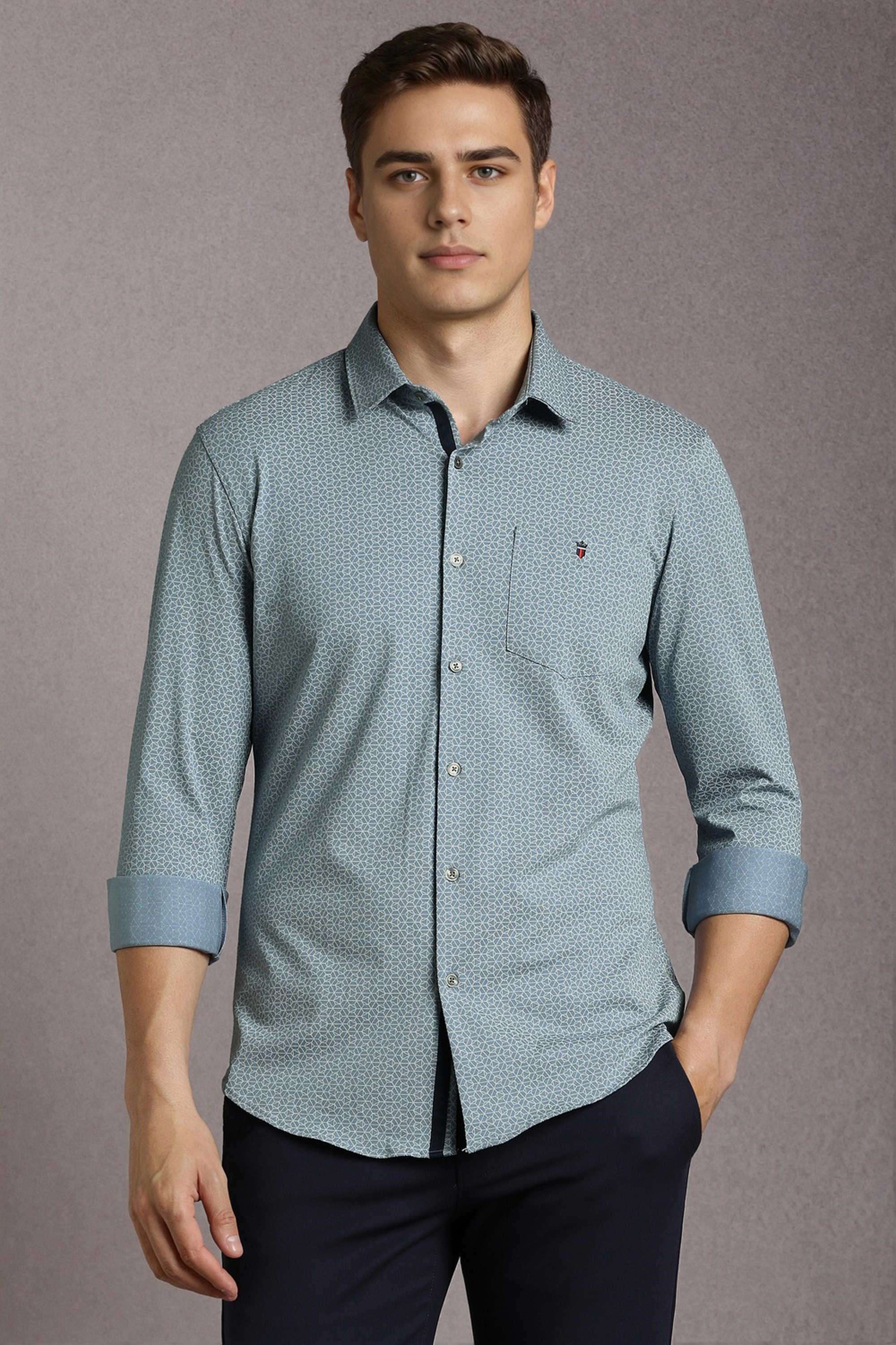 Geometric-Print-Cotton-Blend-Super-Slim-Fit-Men-s-Casual-Wear-Shirt