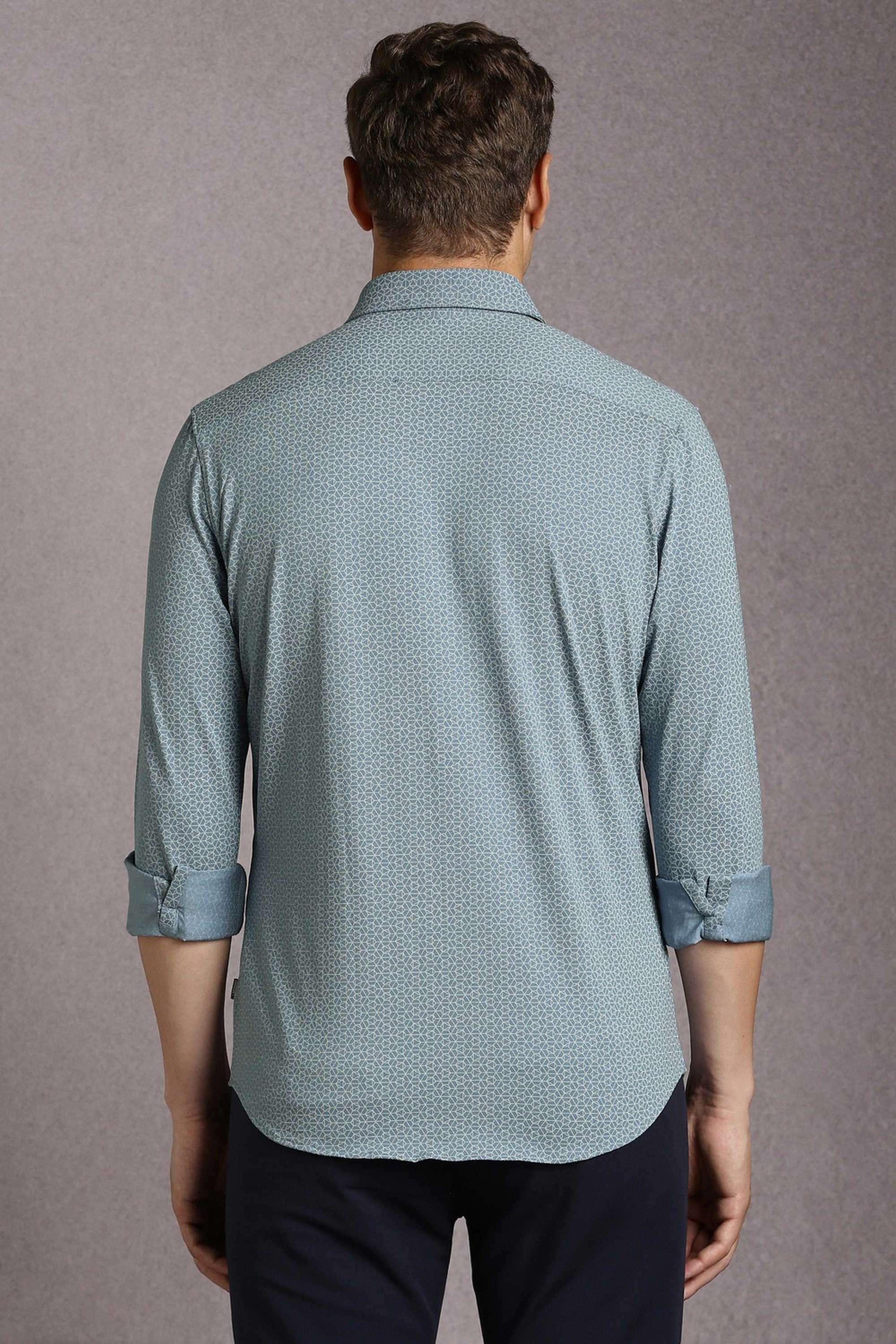 Geometric-Print-Cotton-Blend-Super-Slim-Fit-Men-s-Casual-Wear-Shirt