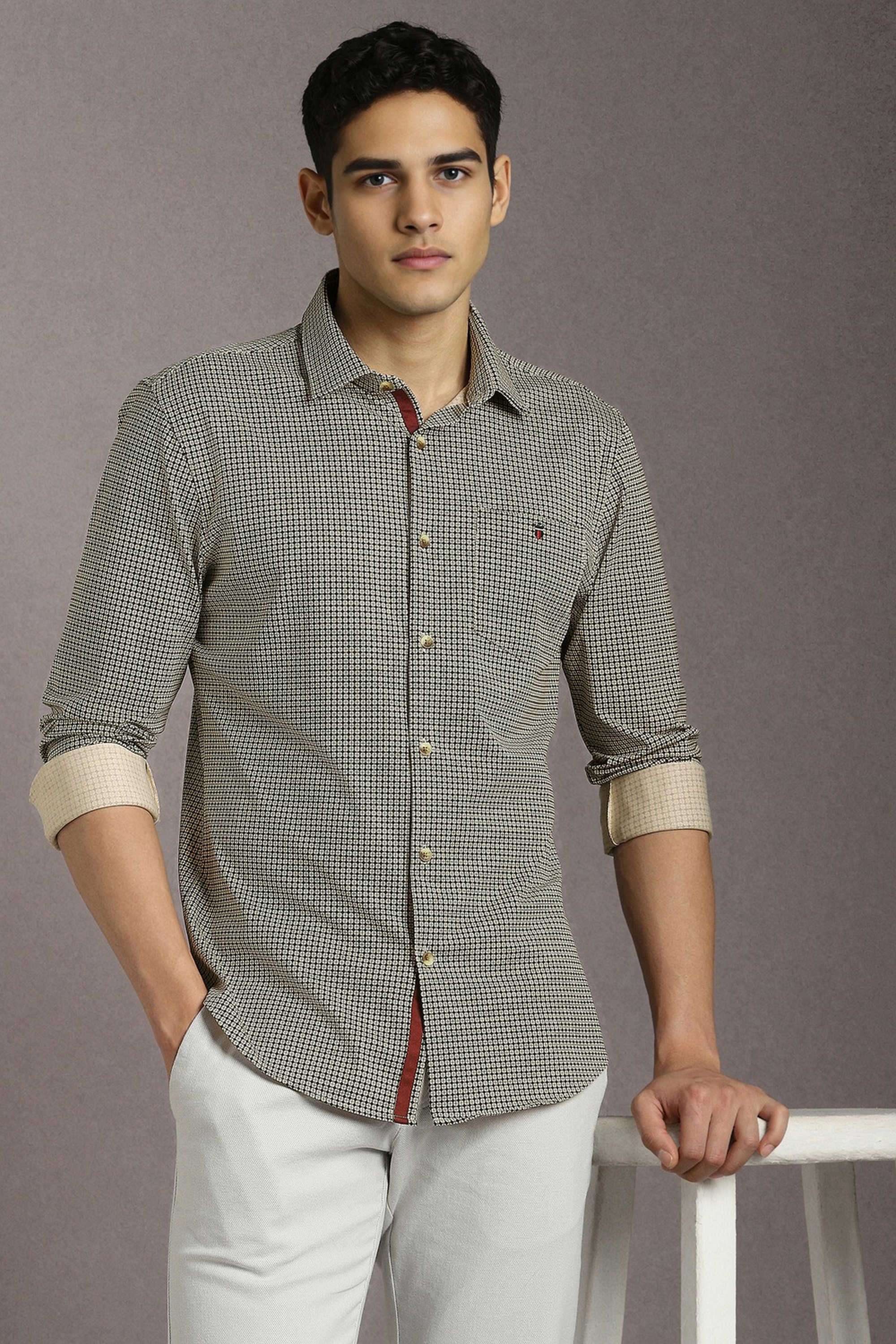 Geometric-Print-Cotton-Blend-Super-Slim-Fit-Men-s-Casual-Wear-Shirt