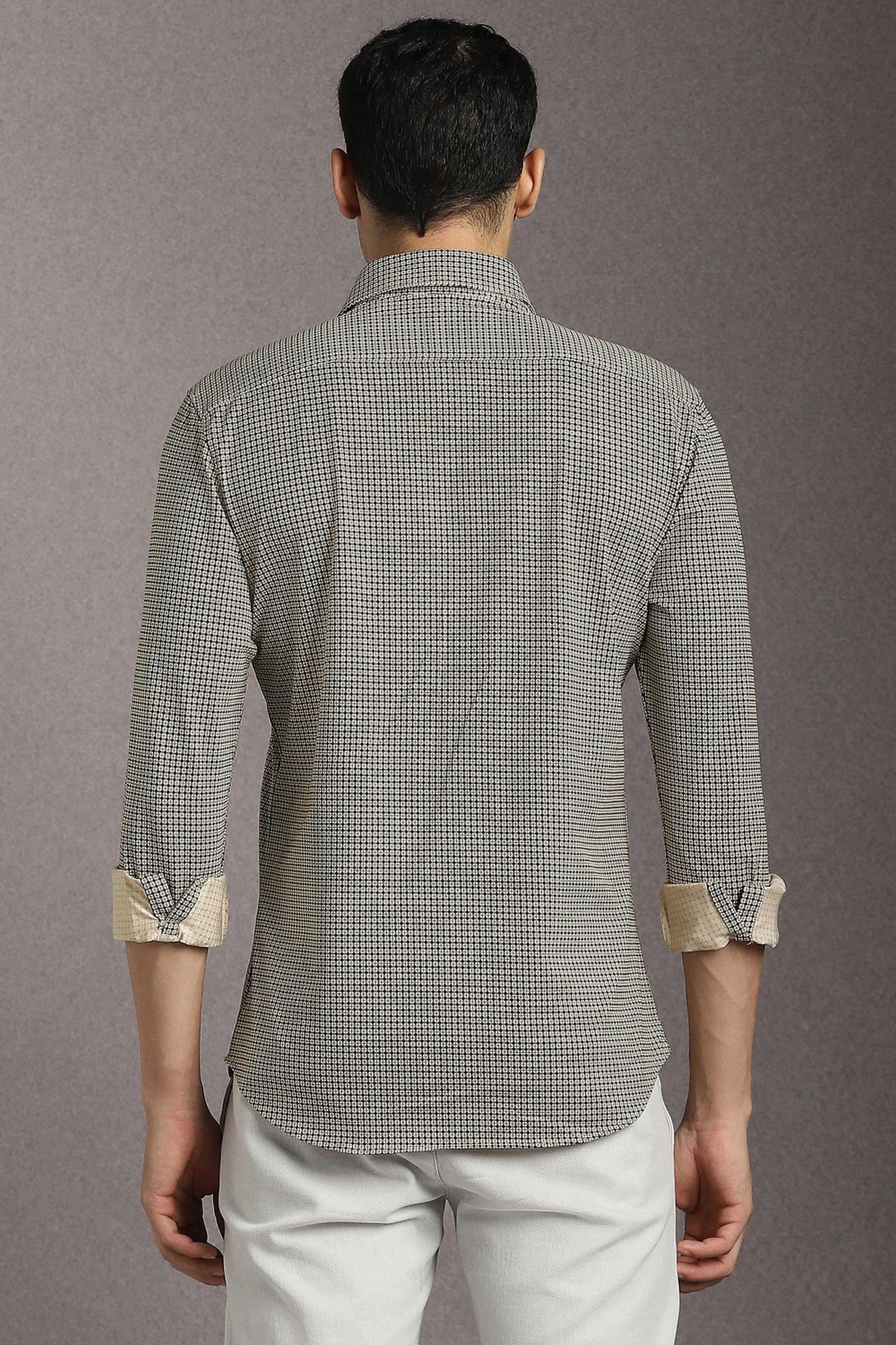 Geometric-Print-Cotton-Blend-Super-Slim-Fit-Men-s-Casual-Wear-Shirt