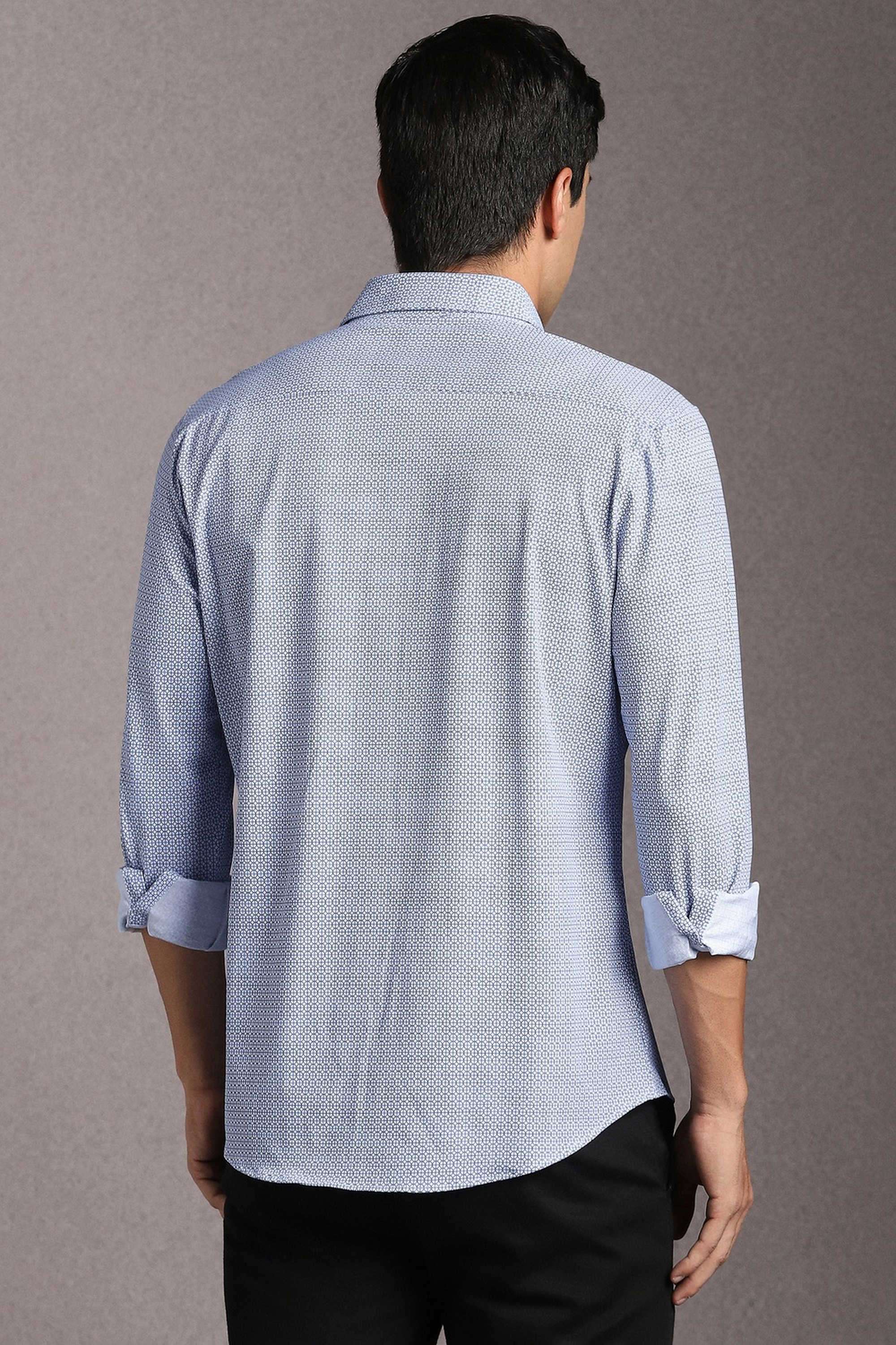 Geometric-Print-Cotton-Blend-Super-Slim-Fit-Men-s-Casual-Wear-Shirt