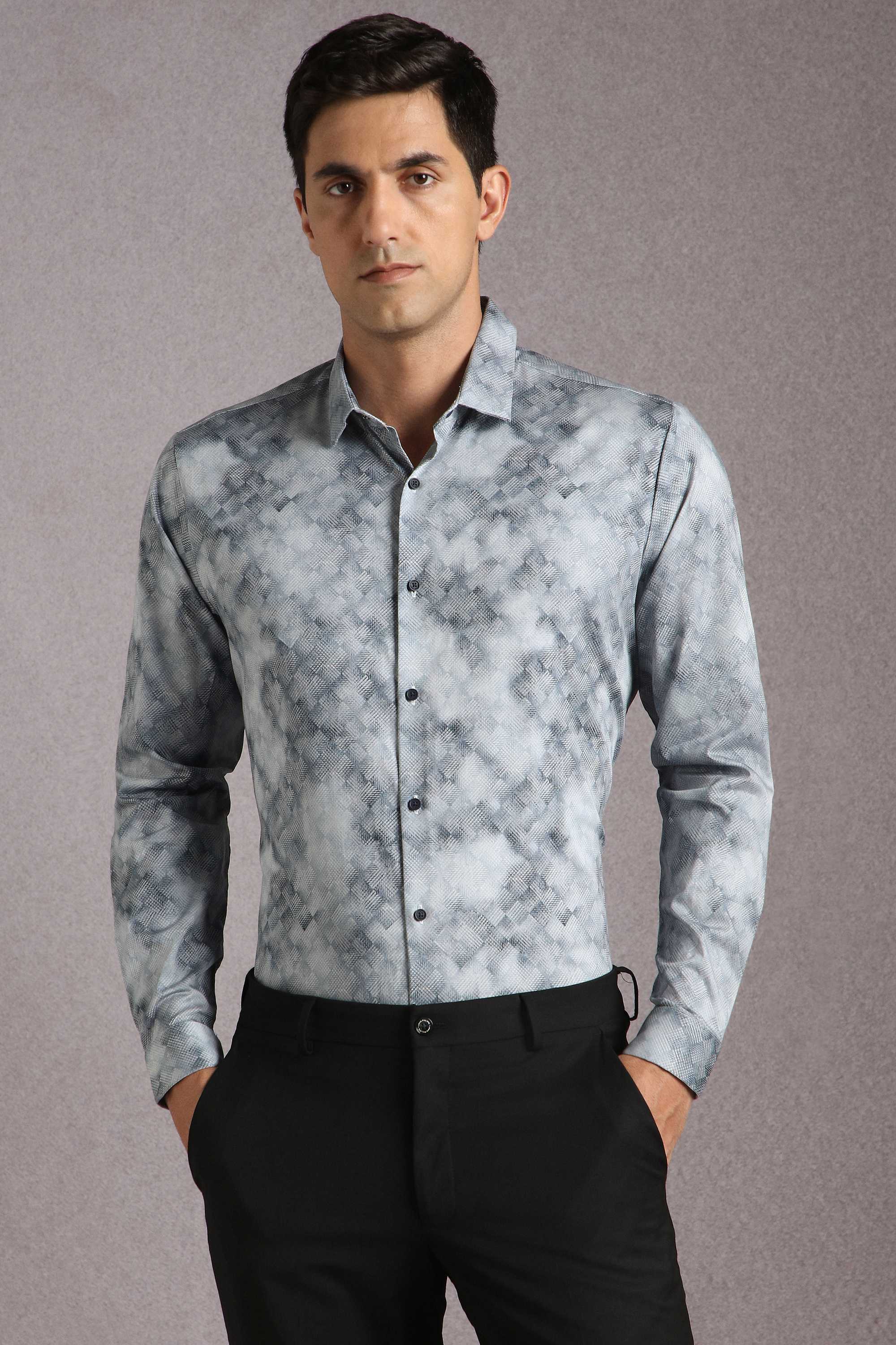 Printed-Cotton-Blend-Super-Slim-Fit-Men-s-Formal-Wear-Shirt