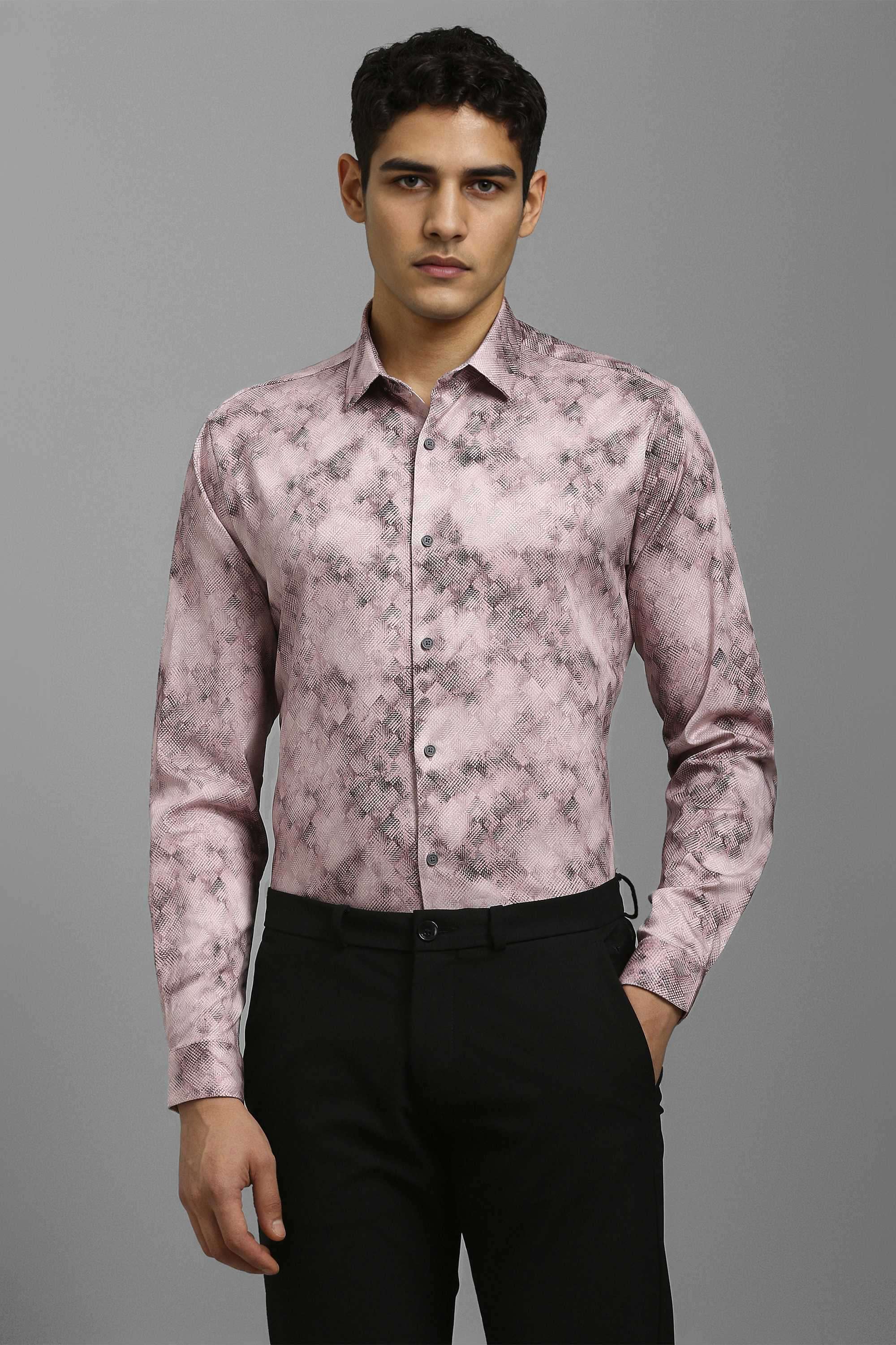 Printed-Cotton-Blend-Super-Slim-Fit-Men-s-Formal-Wear-Shirt