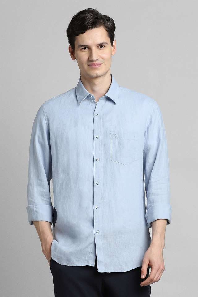 Solid-Linen-Regular-Fit-Men-s-Casual-Wear-Shirt