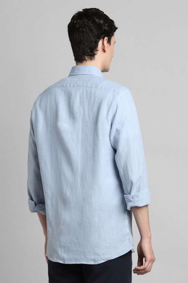 Solid-Linen-Regular-Fit-Men-s-Casual-Wear-Shirt
