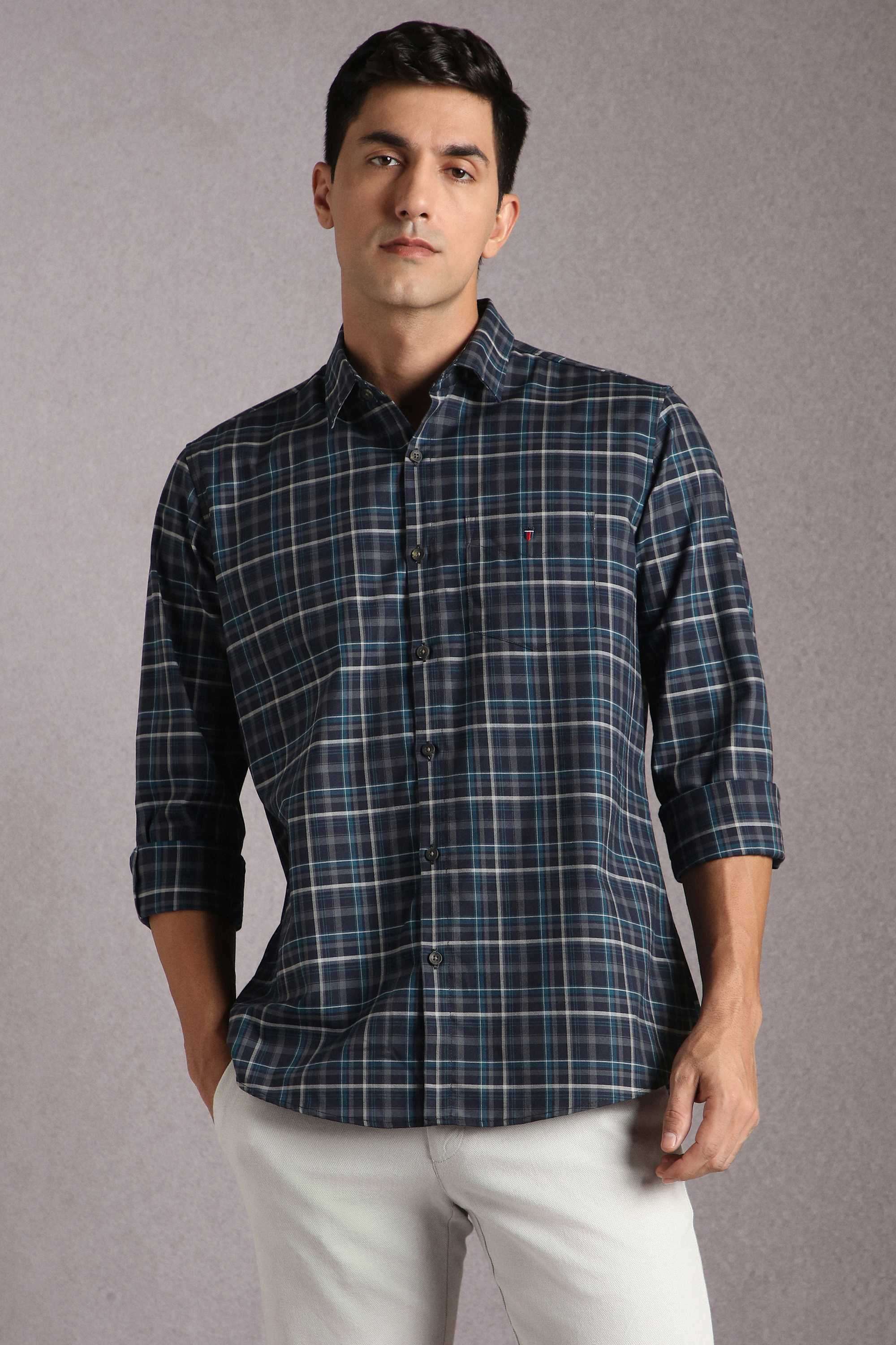 Checks-Cotton-Slim-Fit-Men-s-Casual-Wear-Shirt