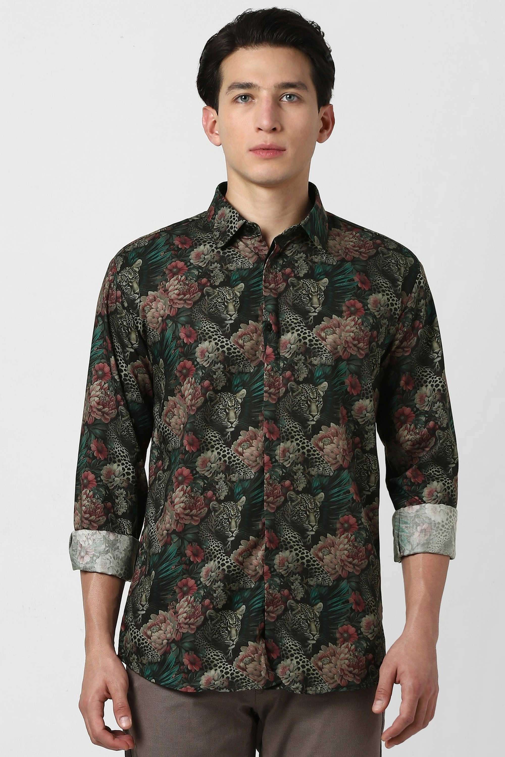 Solid-Blended-Fabric-Round-Neck-Men-s-T-Shirt