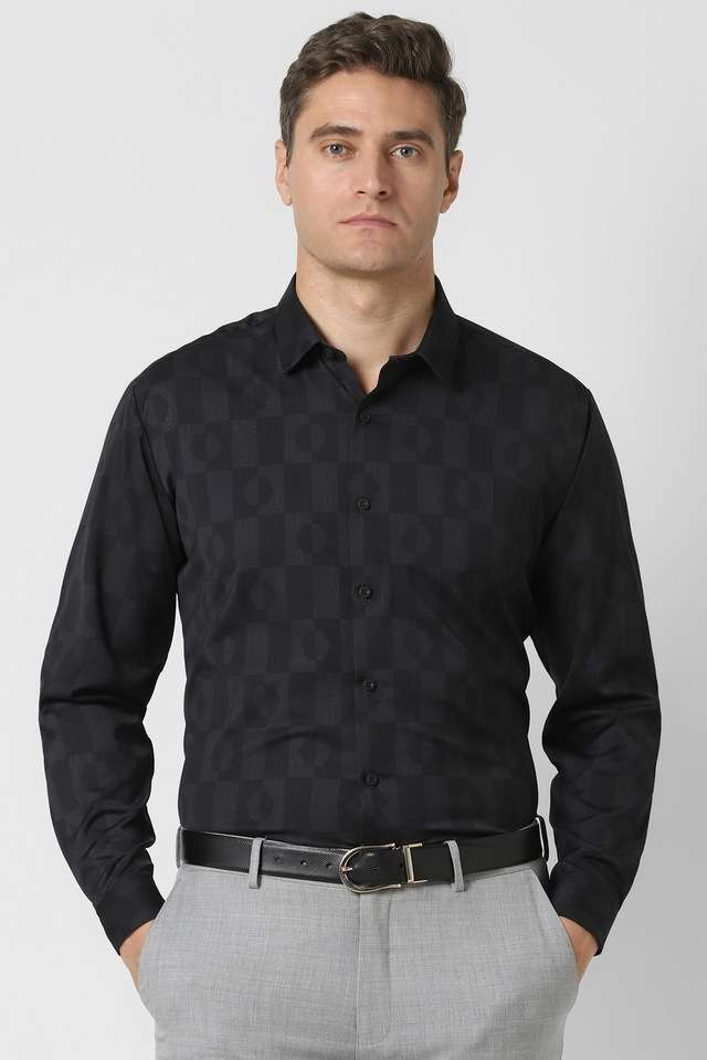 Printed-Blended-Fabric-Slim-Fit-Men-s-Formal-Wear-Shirt