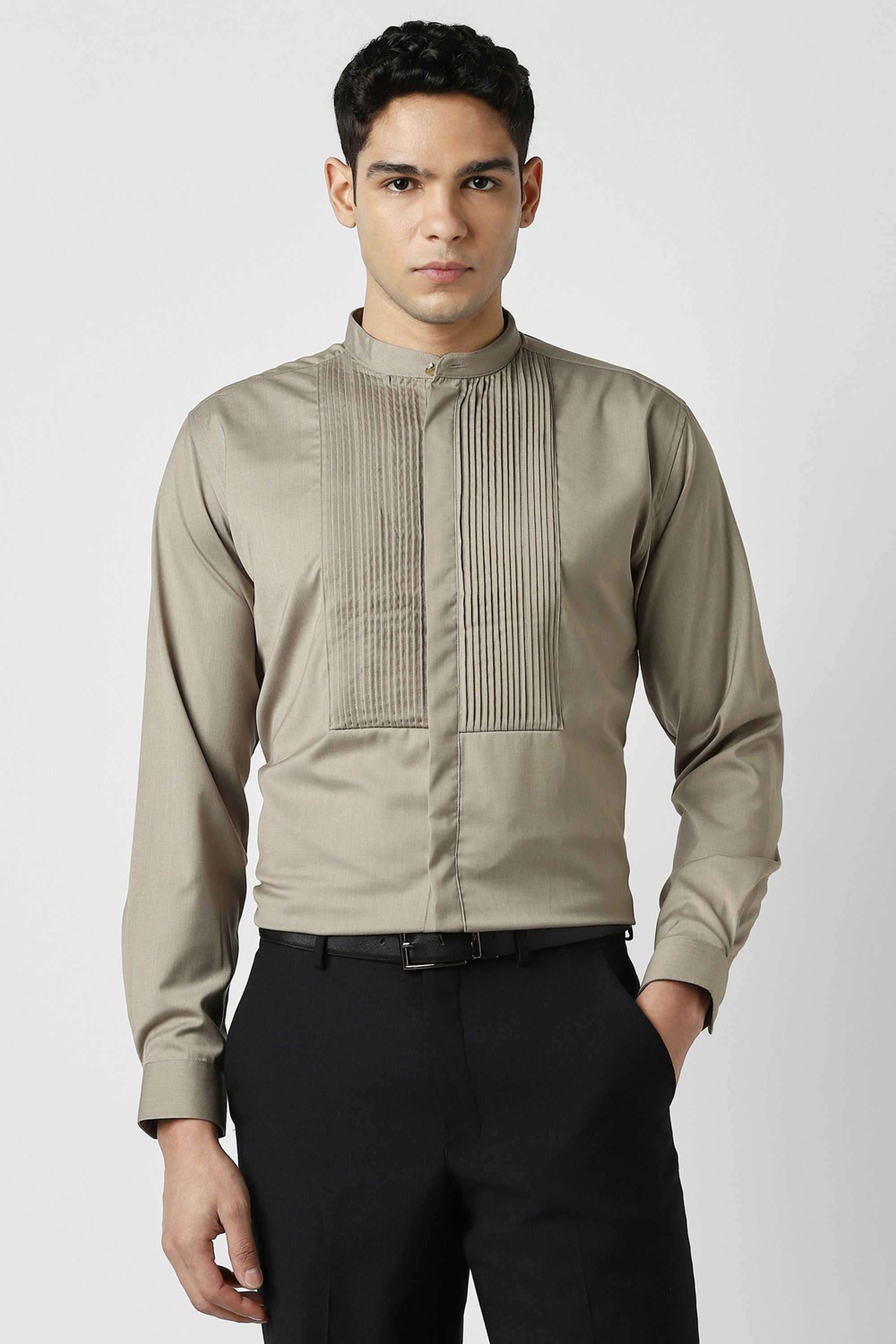 Solid-Blended-Fabric-Round-Neck-Men-s-T-Shirt