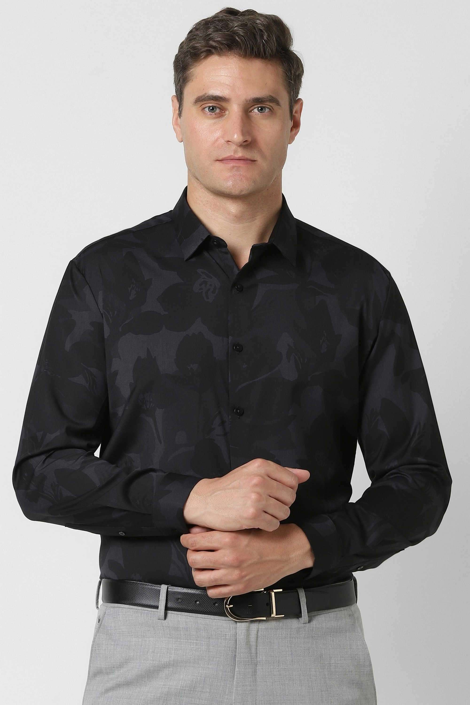 Solid-Blended-Fabric-Round-Neck-Men-s-T-Shirt