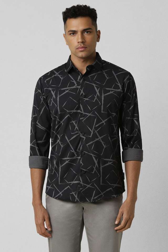 Printed-Blended-Fabric-Slim-Fit-Men-s-Formal-Wear-Shirt