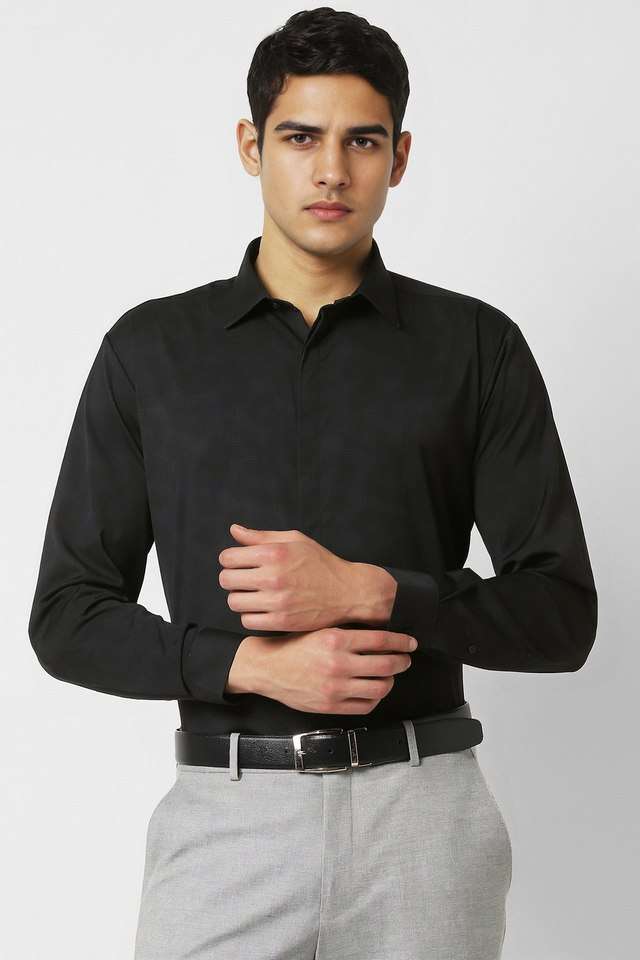 Printed-Blended-Fabric-Slim-Fit-Men-s-Formal-Wear-Shirt