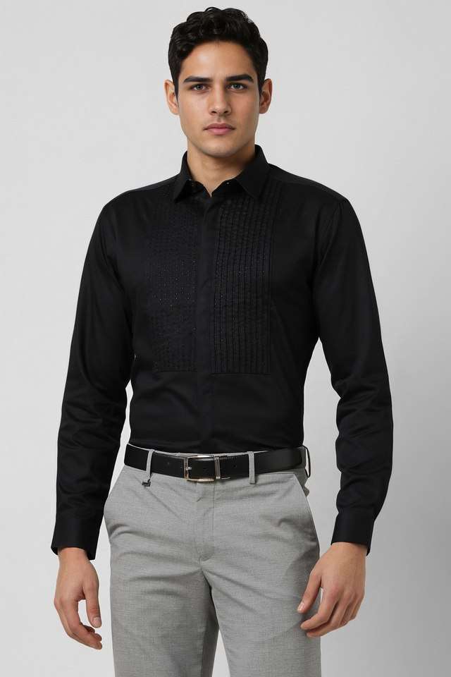 Solid-Cotton-Slim-Fit-Men-s-Formal-Wear-Shirt