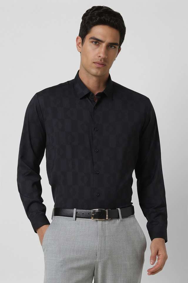 Printed-Blended-Fabric-Slim-Fit-Men-s-Formal-Wear-Shirt