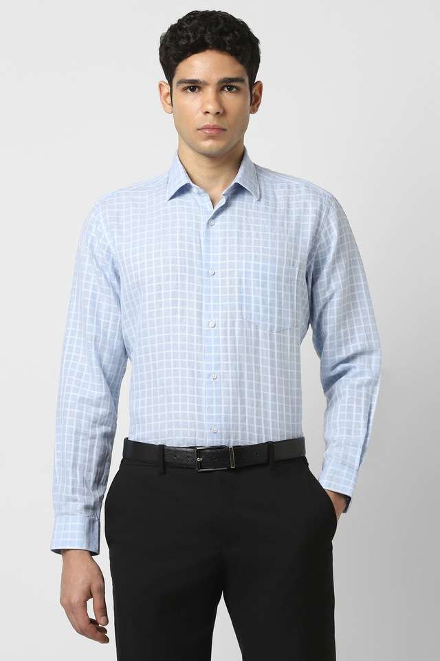Checks-Blended-Fabric-Regular-Fit-Men-s-Formal-Wear-Shirt