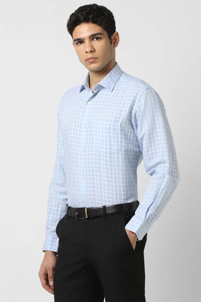 Checks-Blended-Fabric-Regular-Fit-Men-s-Formal-Wear-Shirt