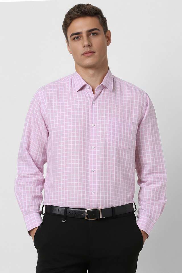 Checks-Blended-Fabric-Regular-Fit-Men-s-Formal-Wear-Shirt