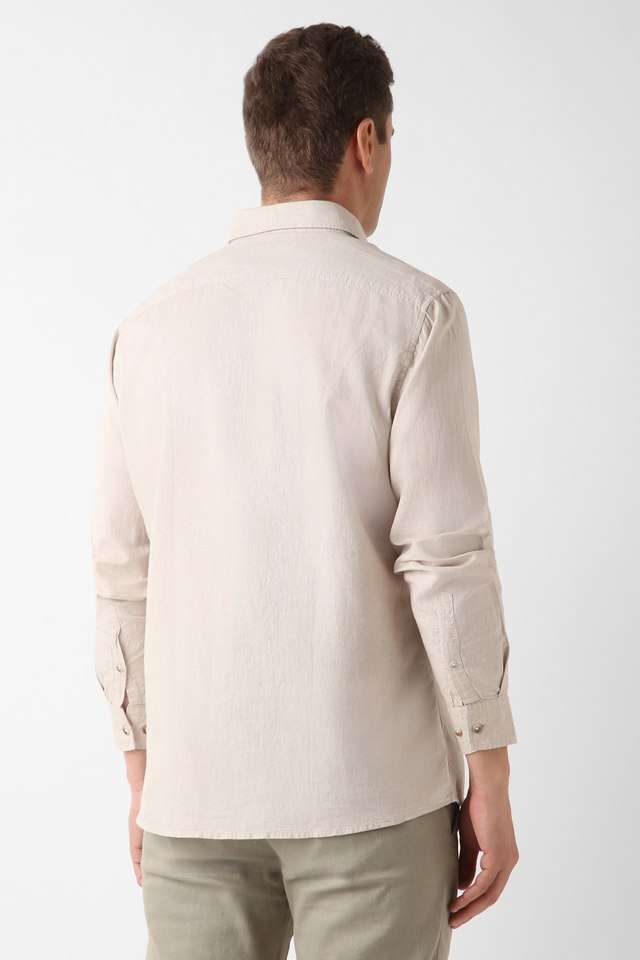 Solid-Blended-Fabric-Slim-Fit-Men-s-Casual-Shirt