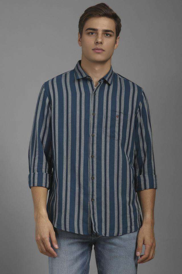 Stripes-Blended-Fabric-Slim-Fit-Men-s-Casual-Wear-Shirt