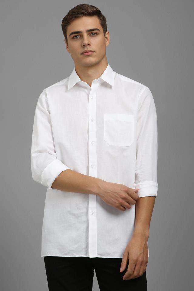 Solid-Cotton-Linen-Blend-Regular-Fit-Men-s-Formal-Wear-Shirt
