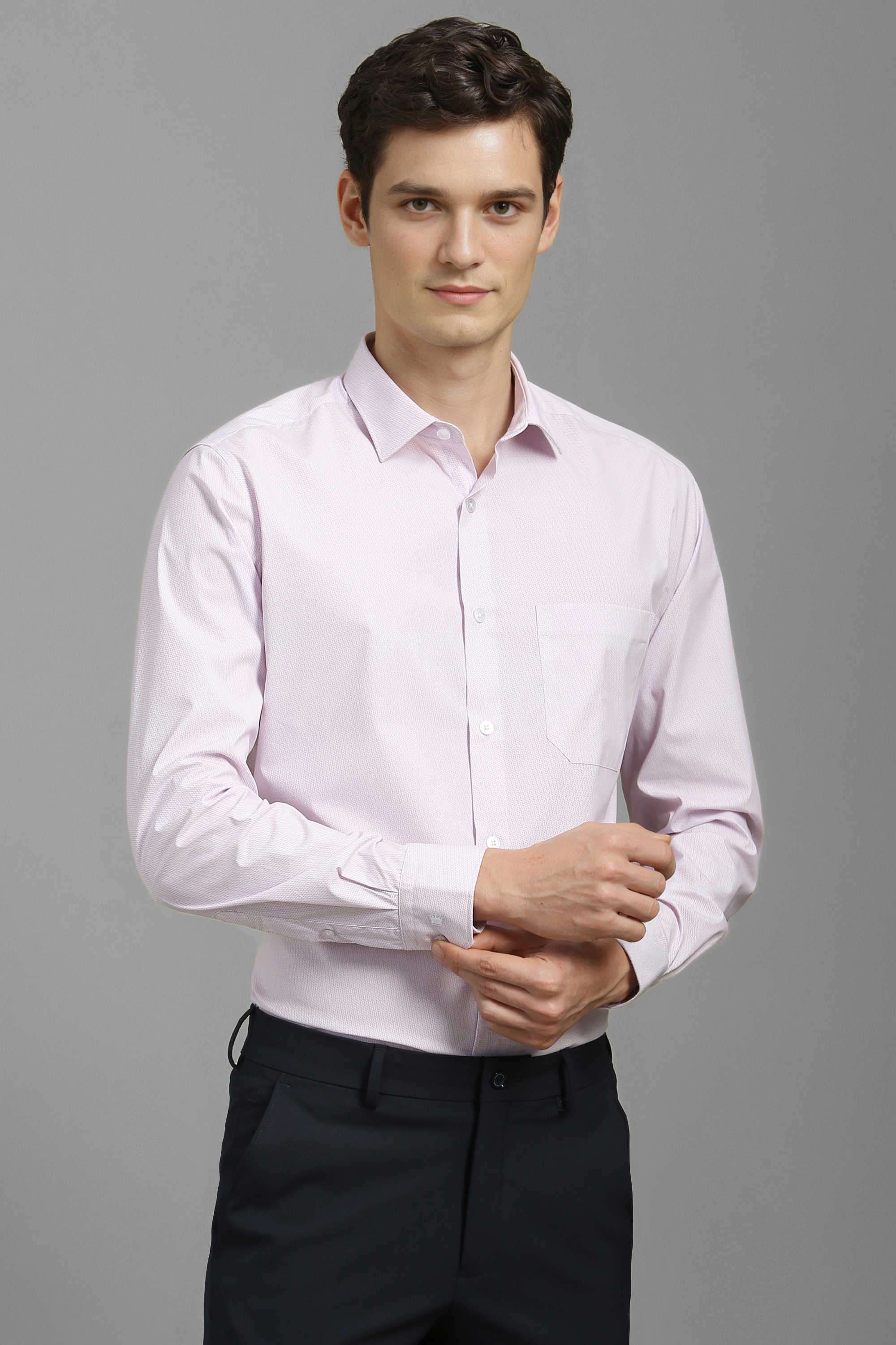 Geometric-Print-Polyester-Cotton-Regular-Fit-Men-s-Formal-Wear-Shirt