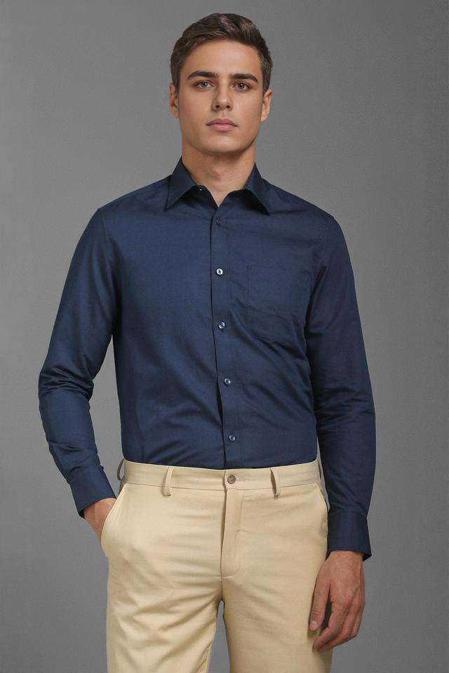 Solid-Cotton-Linen-Blend-Regular-Fit-Men-s-Formal-Wear-Shirt