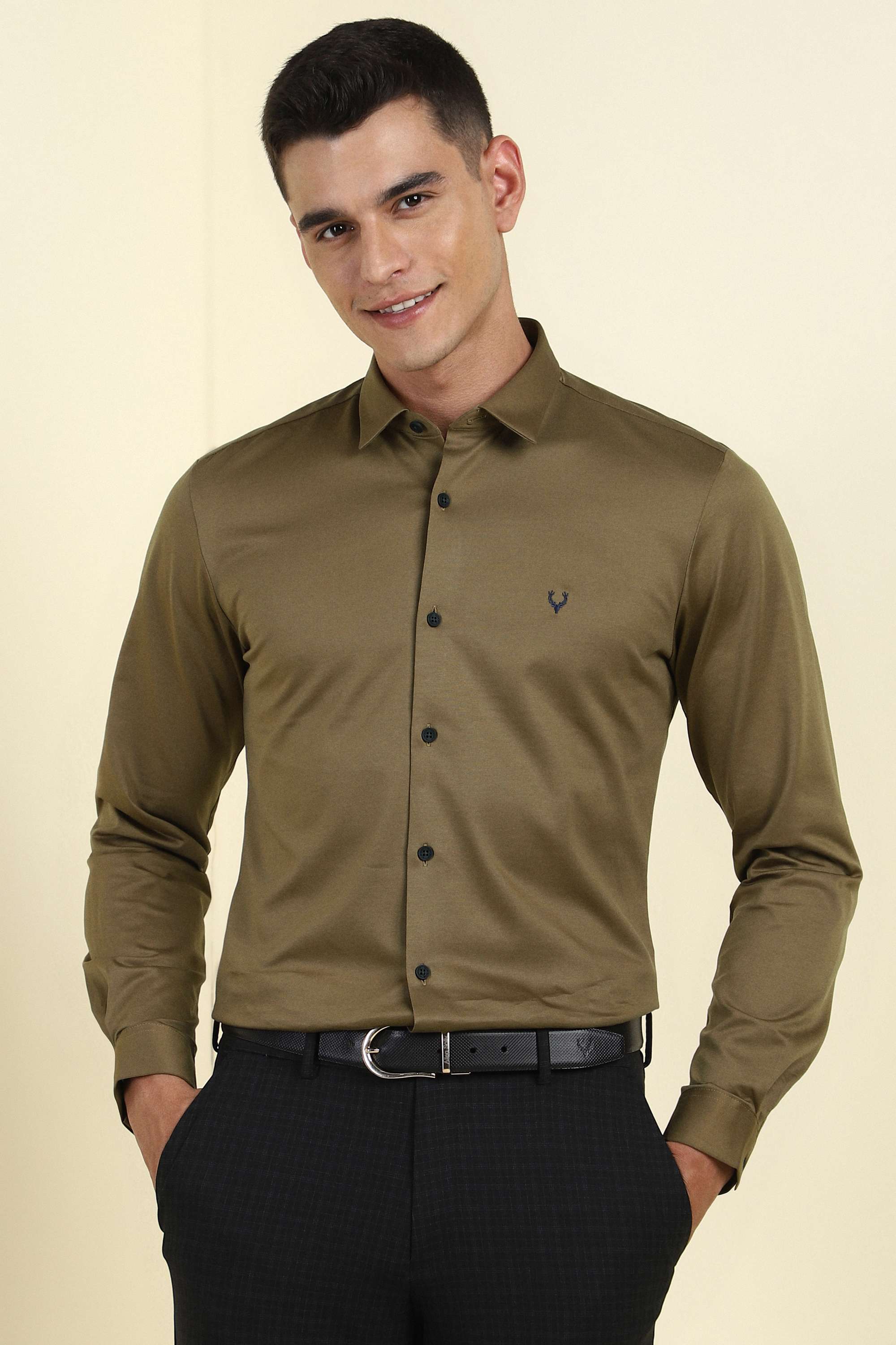 Solid-Cotton-Slim-Fit-Men-s-Formal-Shirt