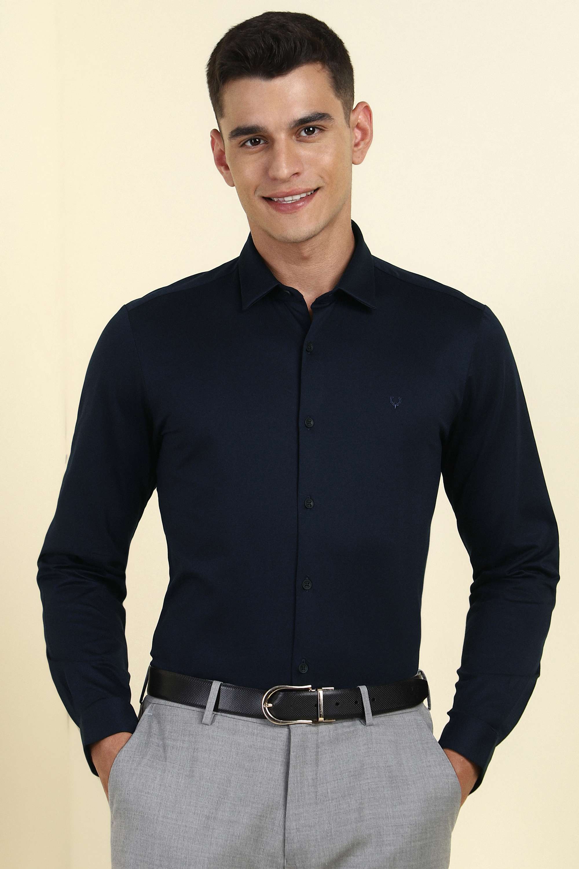 Solid-Cotton-Slim-Fit-Men-s-Formal-Shirt