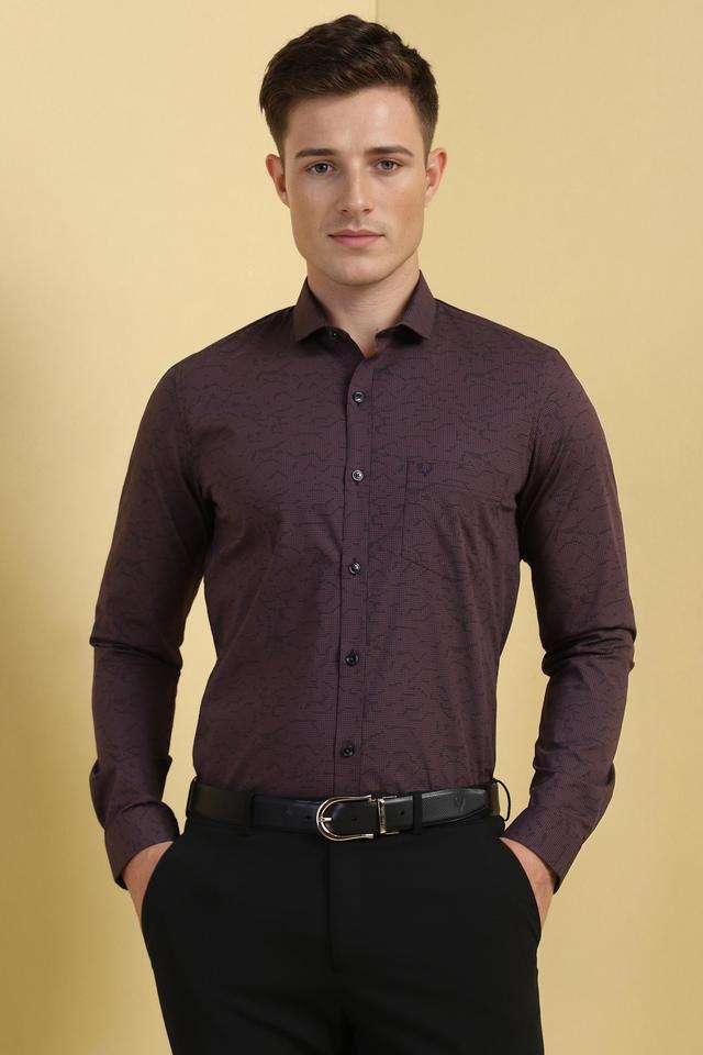 Printed-Cotton-Blend-Regular-Fit-Men-s-Formal-Wear-Shirt