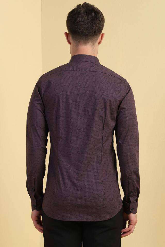 Printed-Cotton-Blend-Regular-Fit-Men-s-Formal-Wear-Shirt