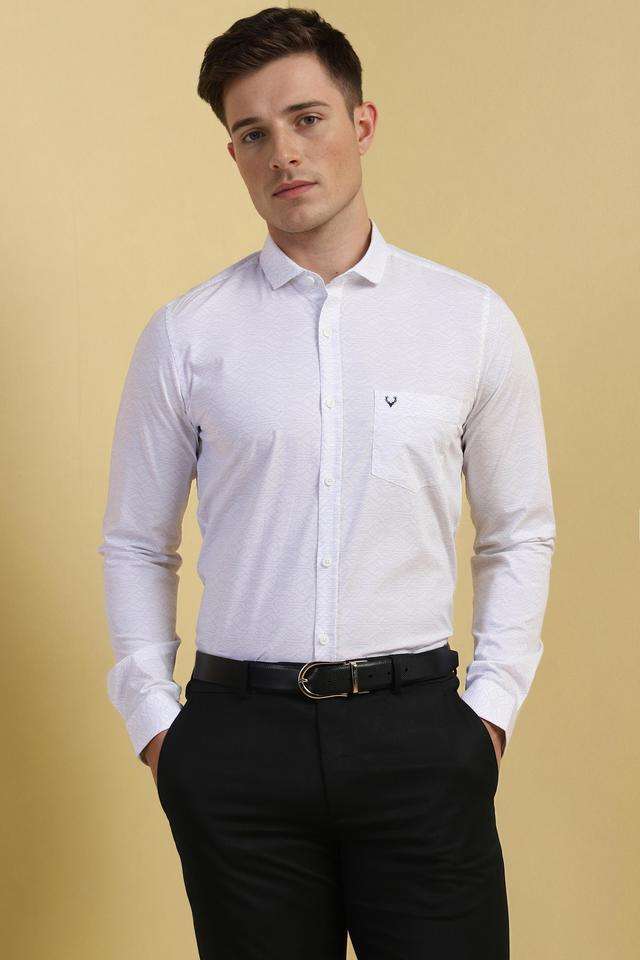 Printed-Cotton-Blend-Regular-Fit-Men-s-Formal-Wear-Shirt