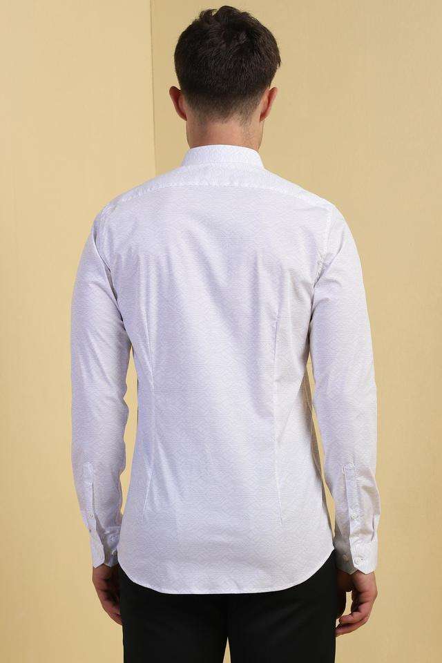 Printed-Cotton-Blend-Regular-Fit-Men-s-Formal-Wear-Shirt