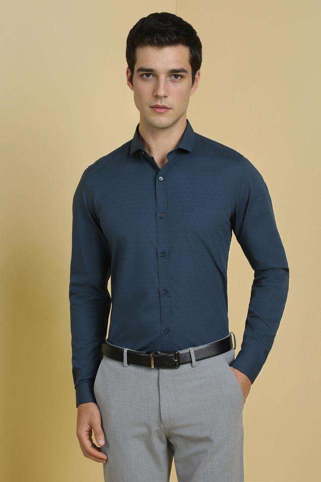 Printed-Cotton-Blend-Regular-Fit-Men-s-Formal-Wear-Shirt