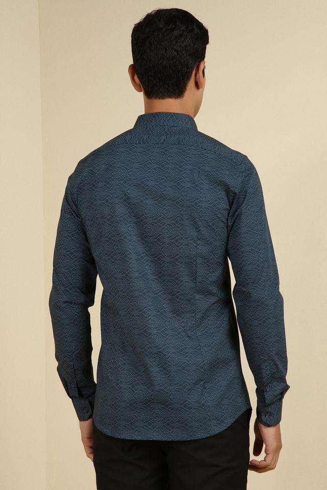 Printed-Cotton-Blend-Regular-Fit-Men-s-Formal-Wear-Shirt