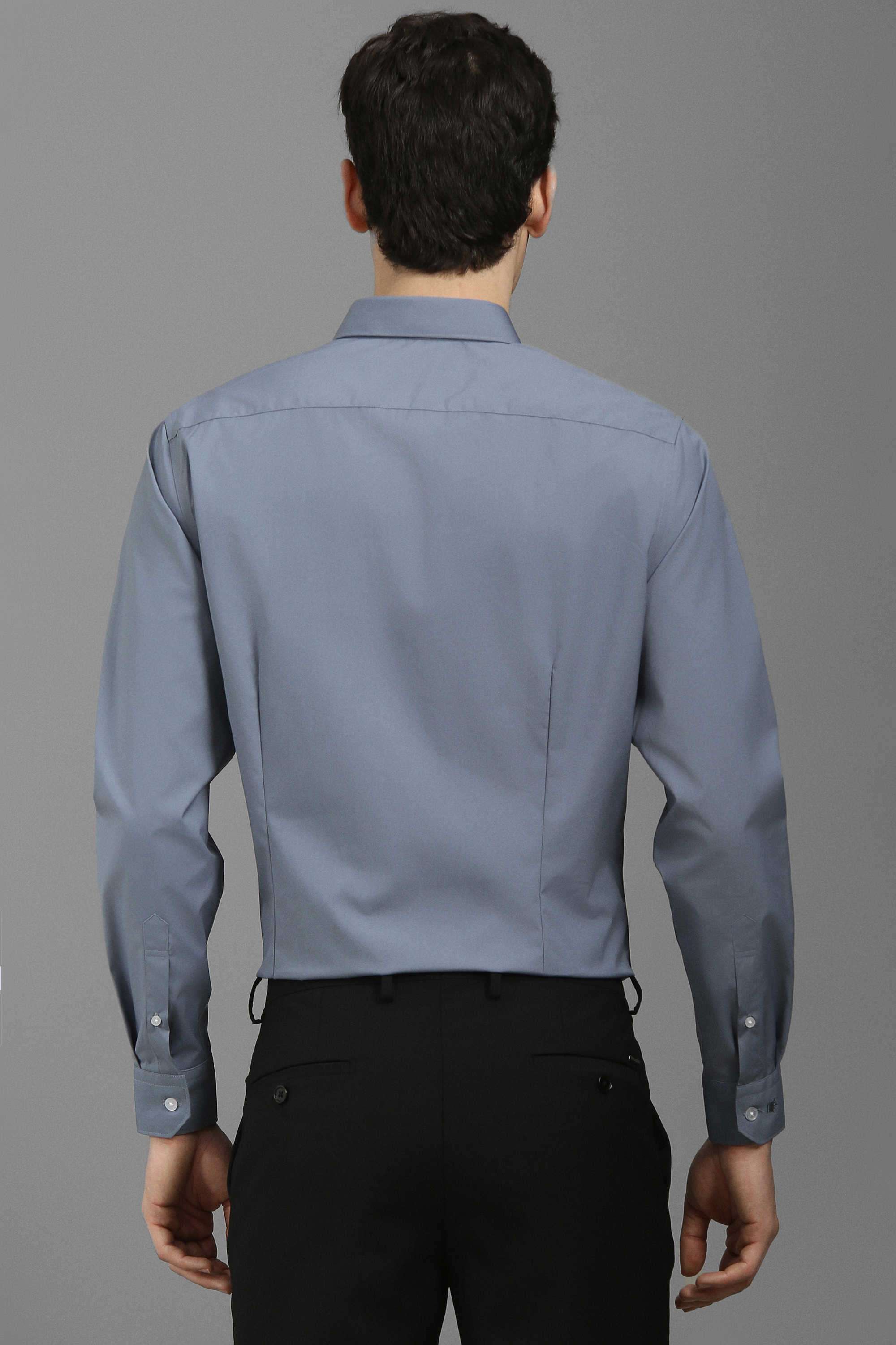 Solid-Polyester-Cotton-Slim-Fit-Men-s-Formal-Wear-Shirt