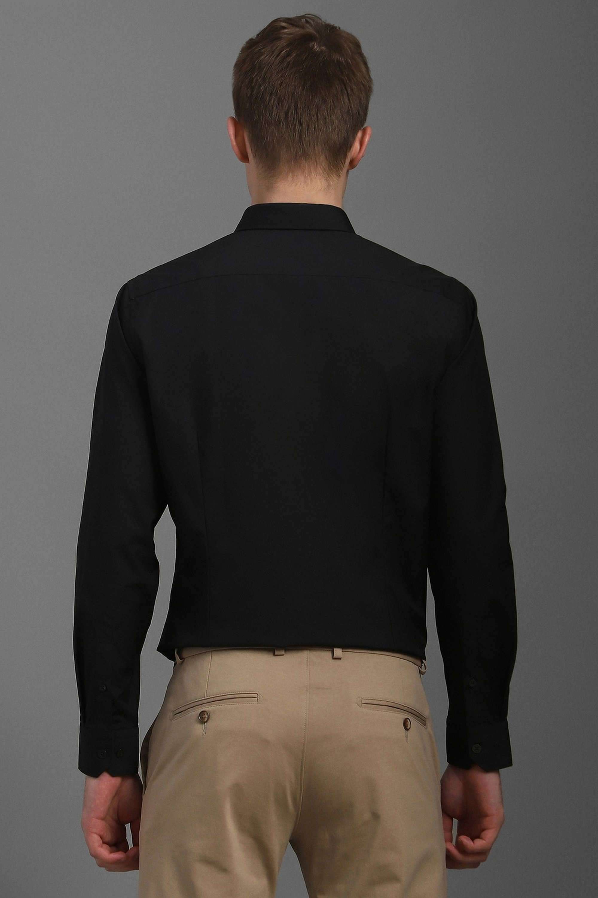 Solid-Polyester-Cotton-Slim-Fit-Men-s-Formal-Wear-Shirt