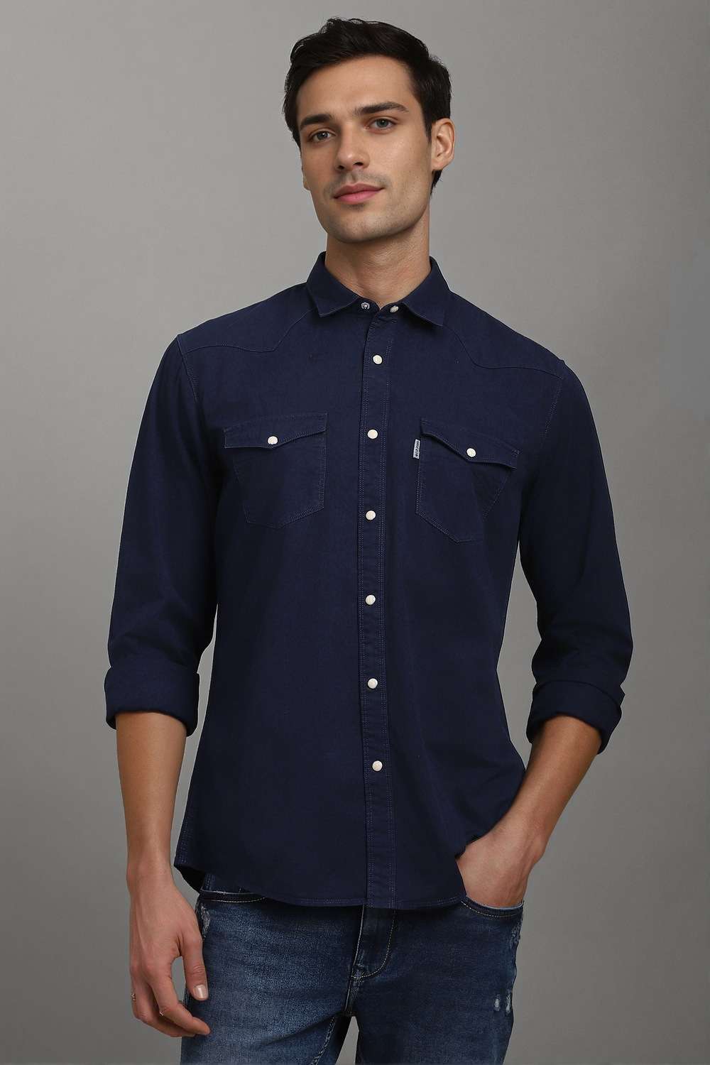 Solid-Cotton-Slim-Fit-Men-s-Shirt