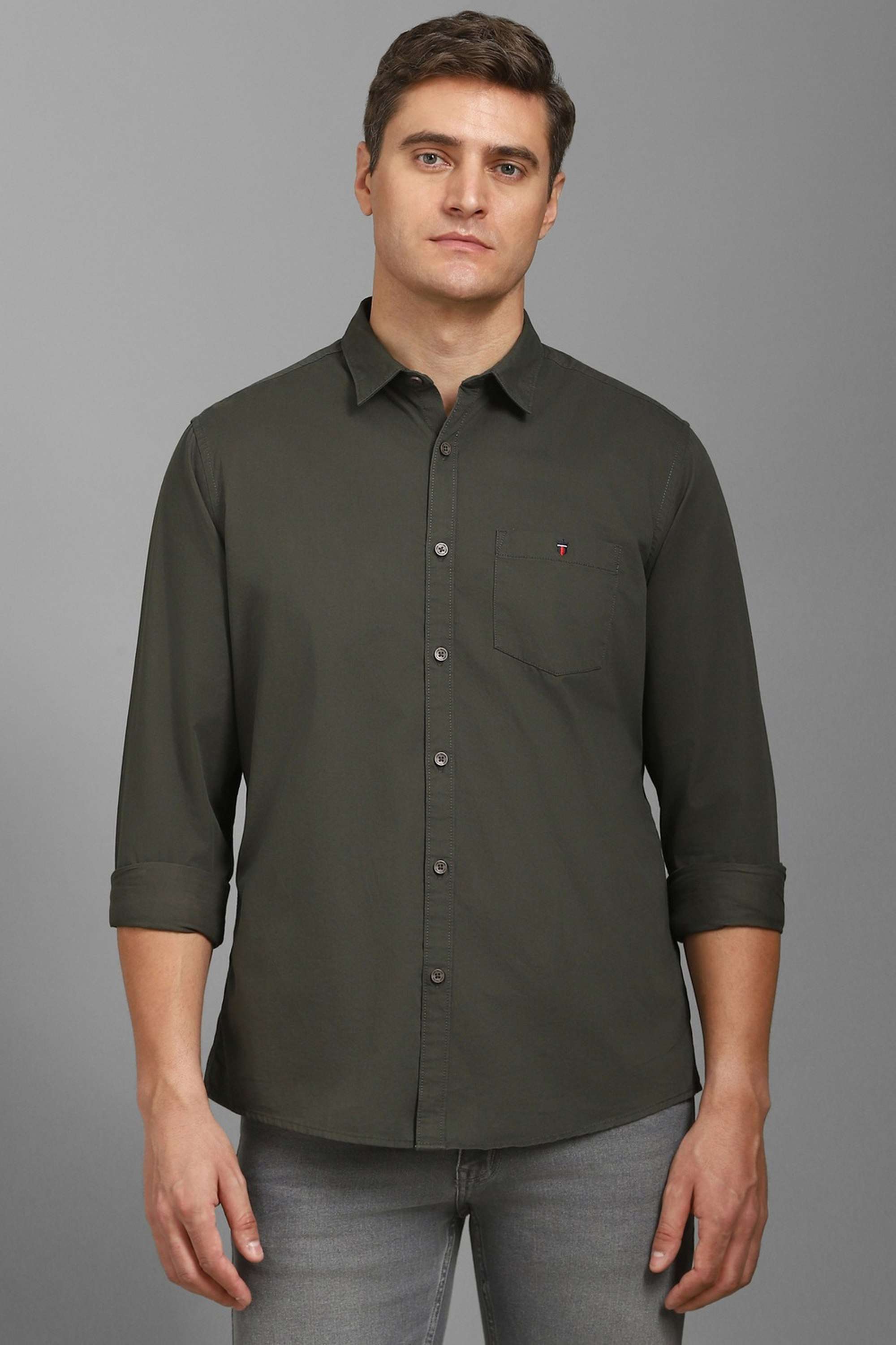 Solid-Cotton-Slim-Fit-Men-s-Casual-Shirt