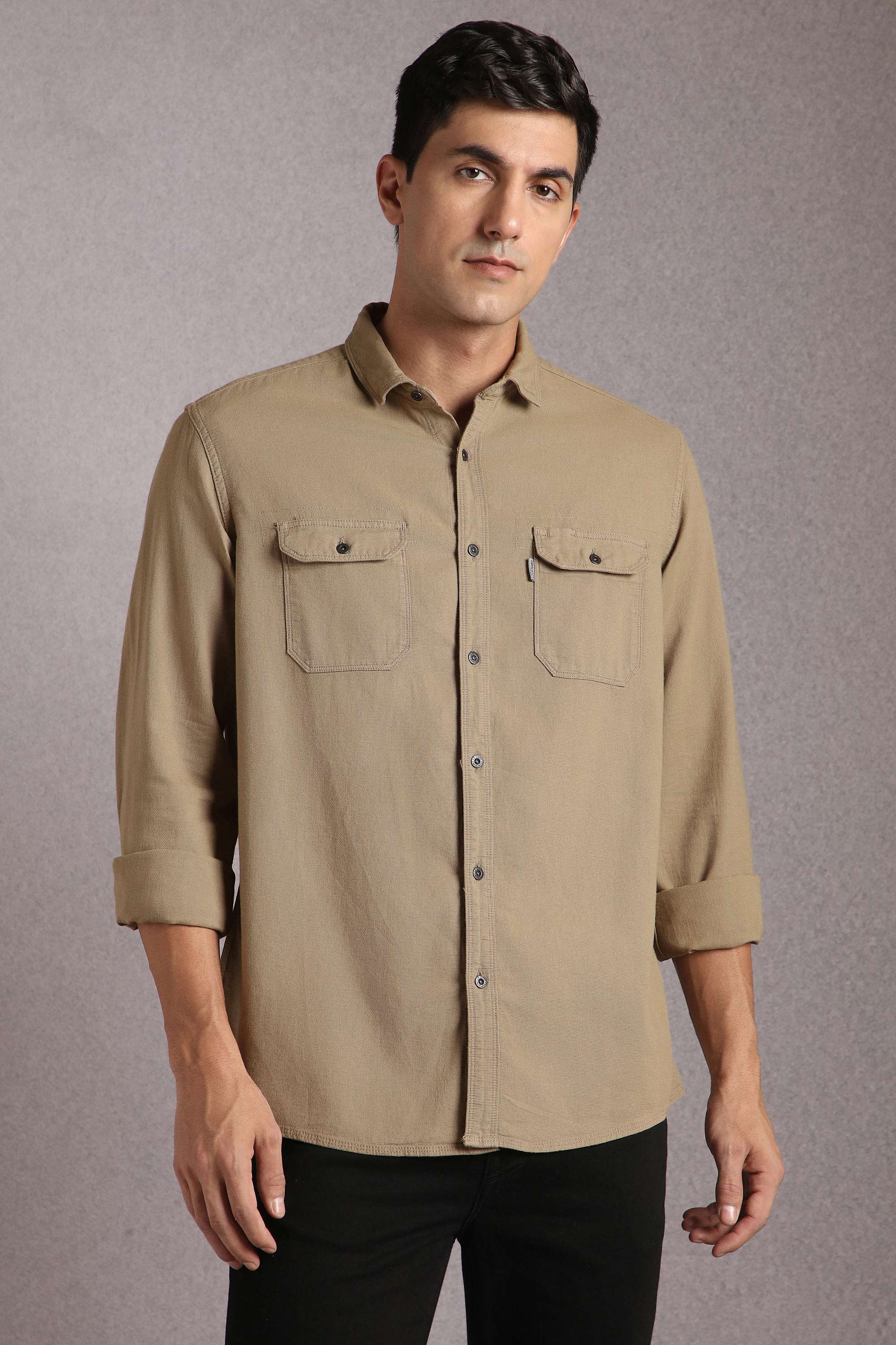 Solid-Cotton-Slim-Fit-Men-s-Casual-Shirt