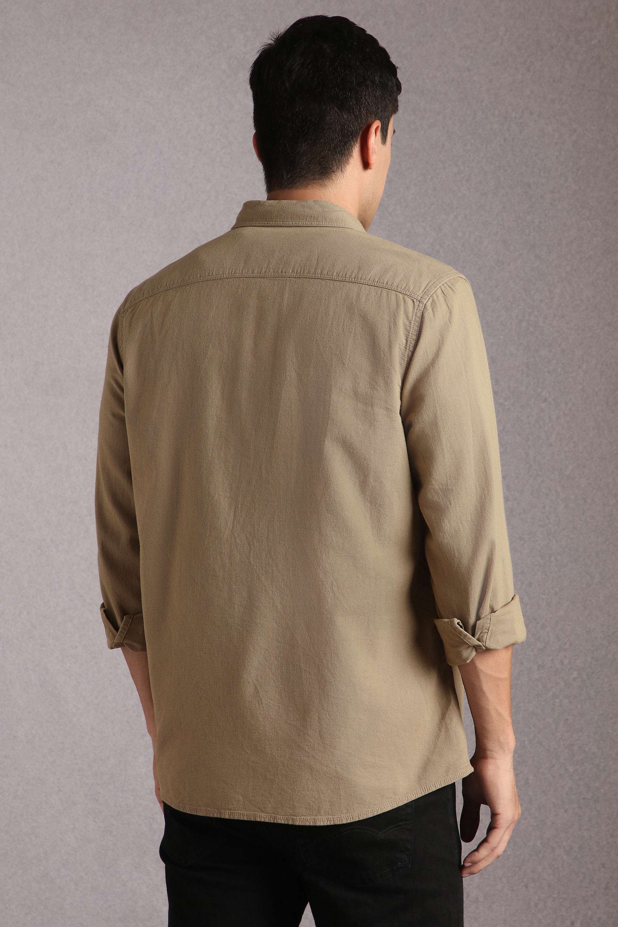 Solid-Cotton-Slim-Fit-Men-s-Casual-Shirt