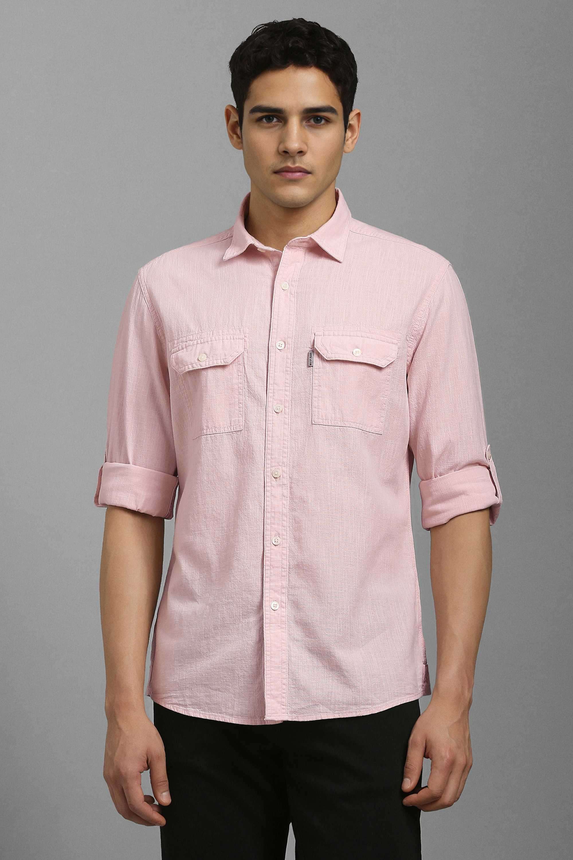 Solid-Cotton-Slim-Fit-Men-s-Casual-Wear-Shirt