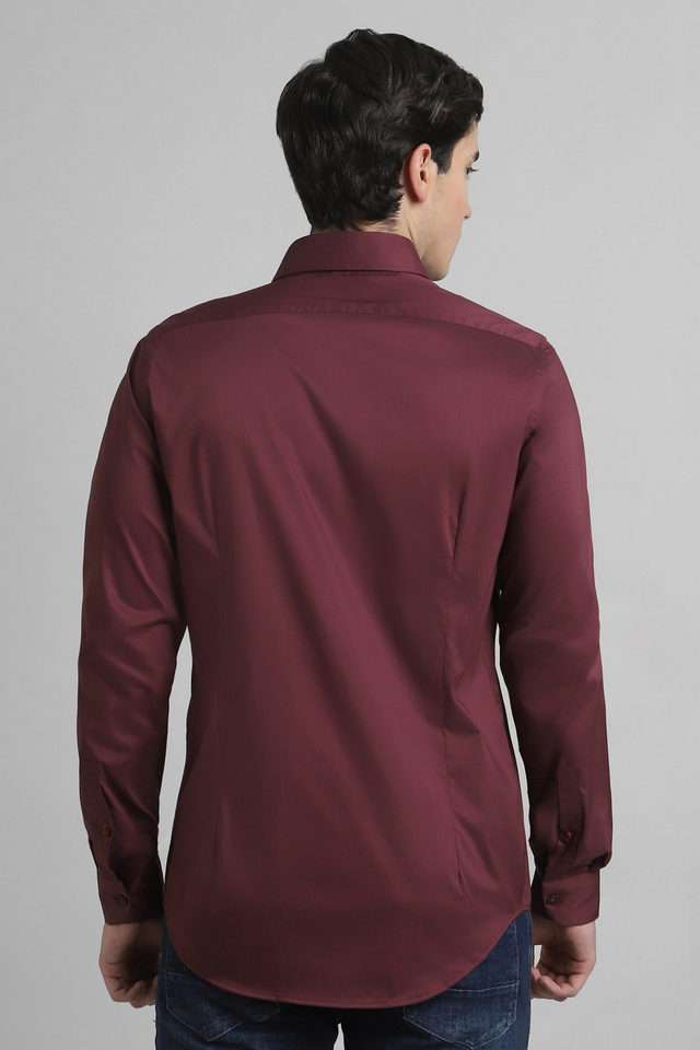 Solid-Cotton-Blend-Slim-Fit-Men-s-Casual-Wear-Shirt