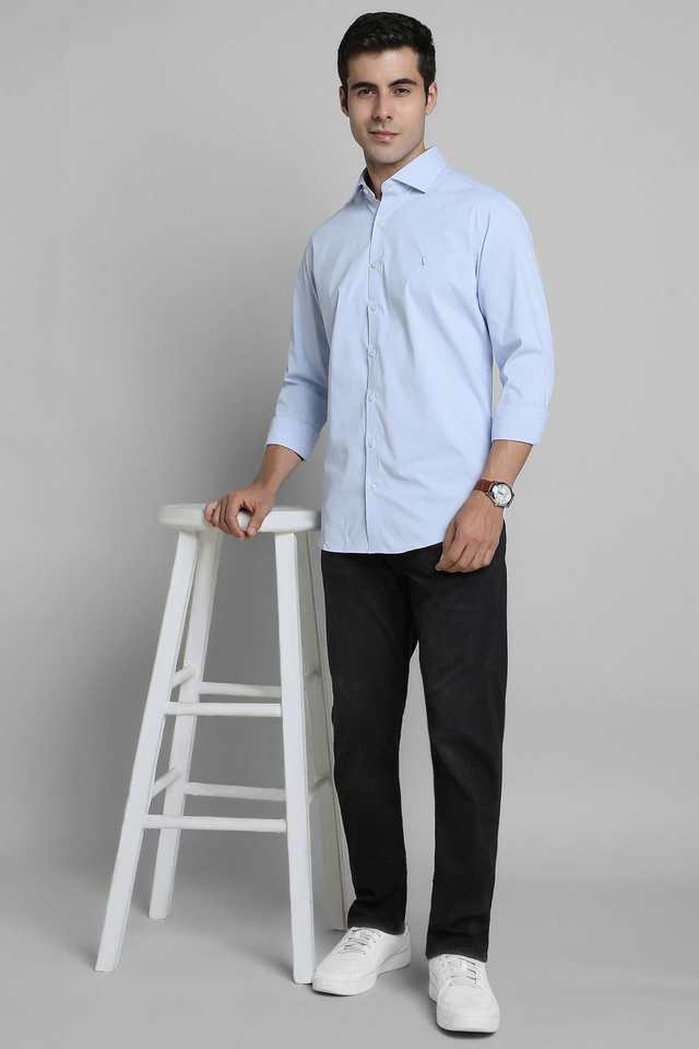 Solid-Blended-Fabric-Slim-Fit-Men-s-Casual-Wear-Shirt