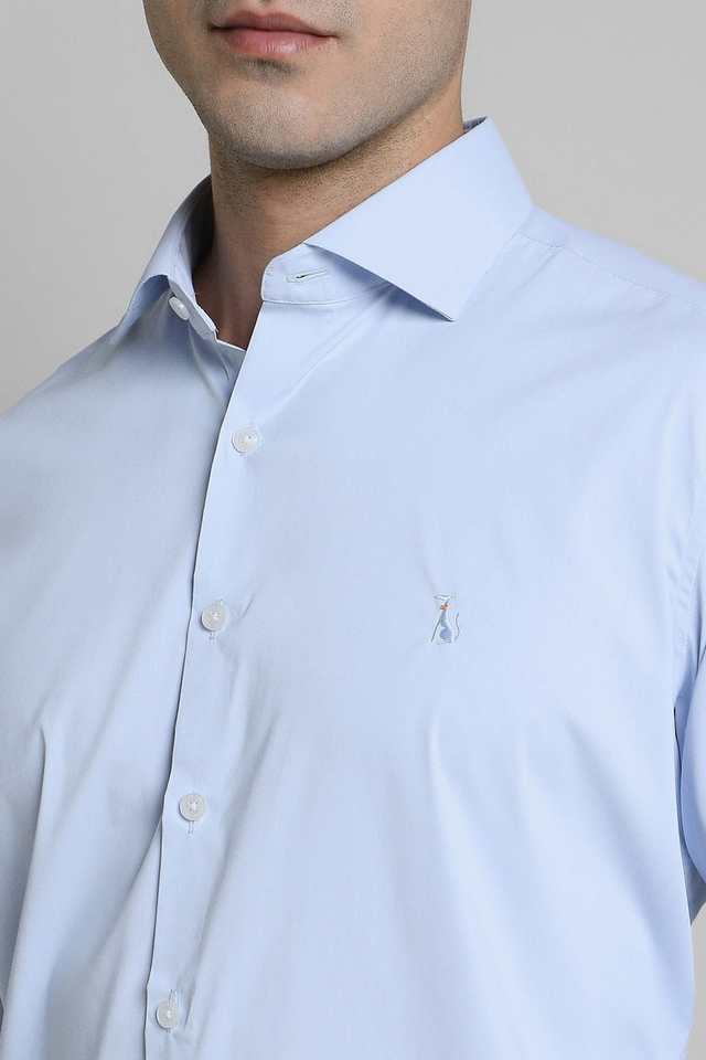Solid-Blended-Fabric-Slim-Fit-Men-s-Casual-Wear-Shirt