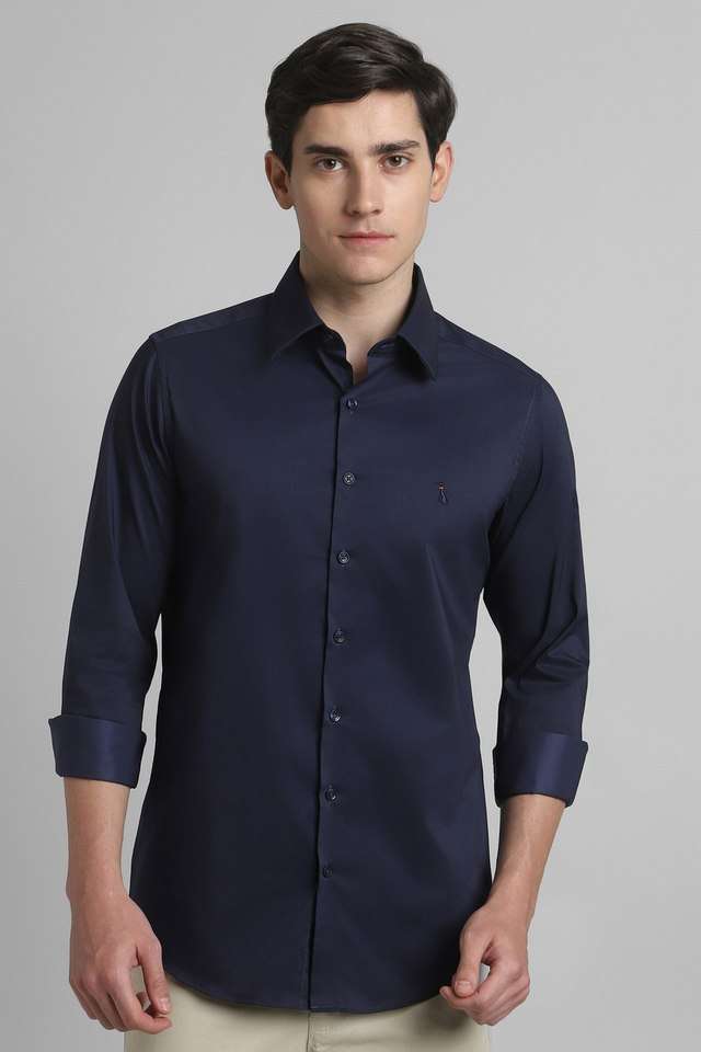 Solid-Cotton-Blend-Slim-Fit-Men-s-Casual-Wear-Shirt