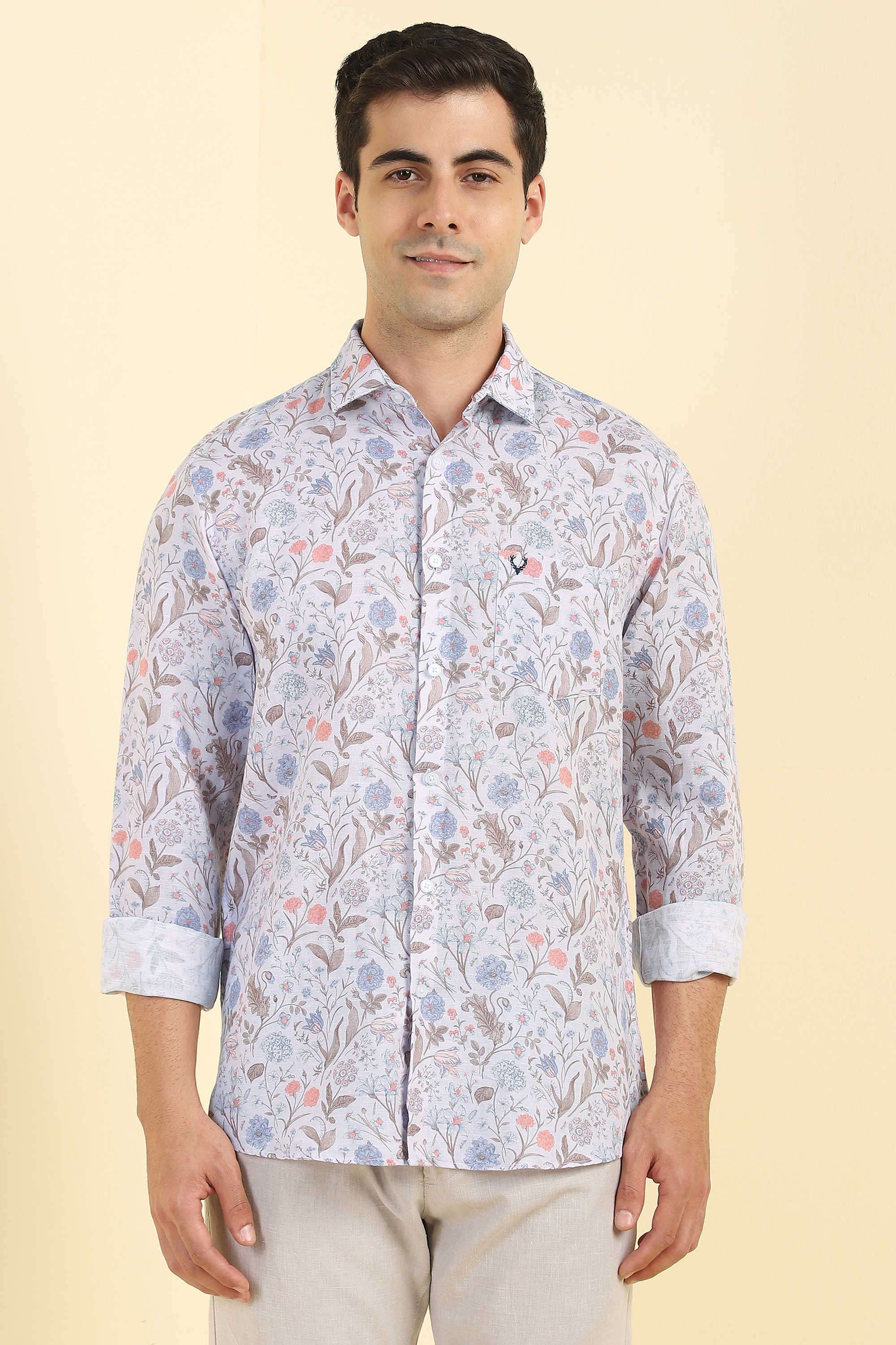 Printed-Cotton-Linen-Blend-Regular-Fit-Men-s-Formal-Wear-Shirt