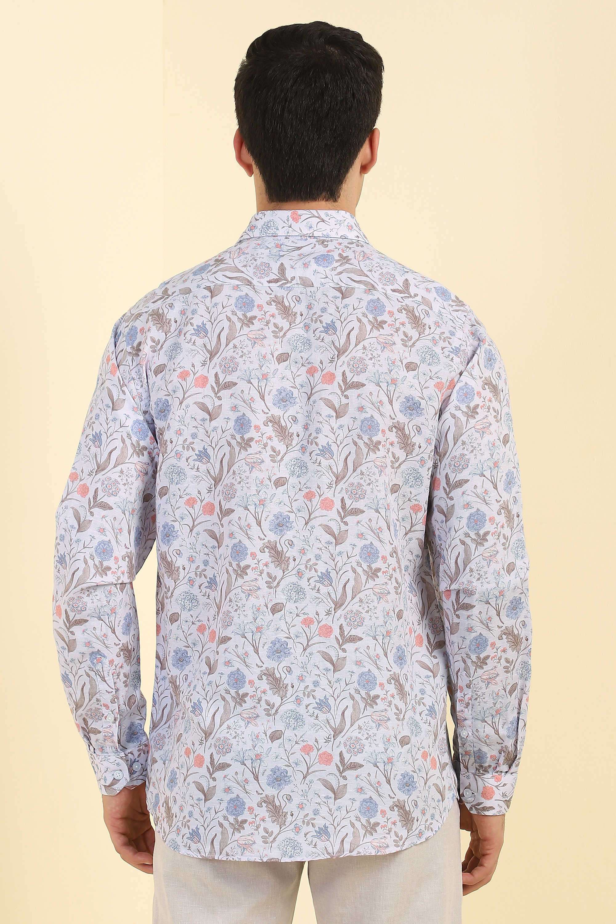 Printed-Cotton-Linen-Blend-Regular-Fit-Men-s-Formal-Wear-Shirt
