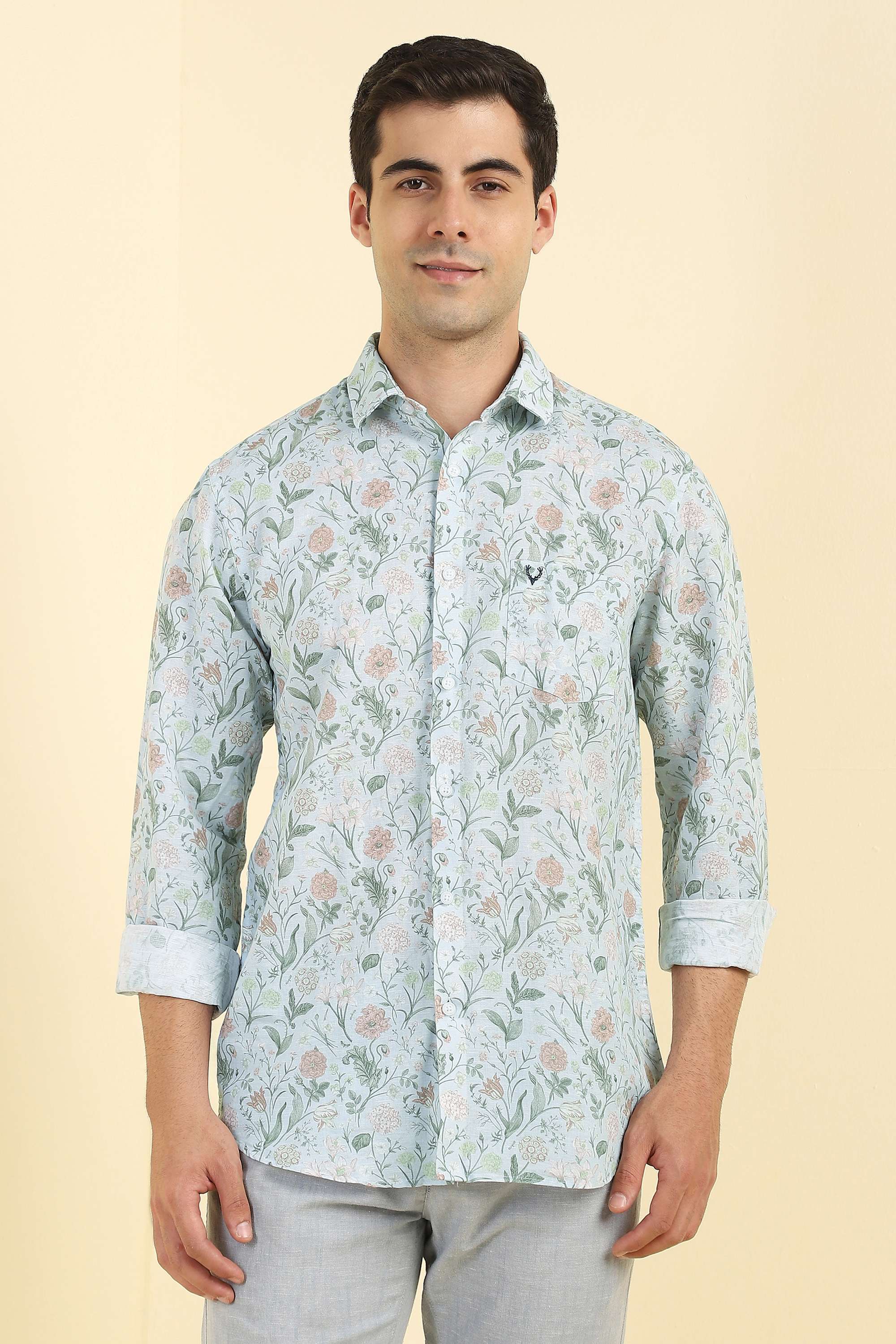 Printed-Blended-Fabric-Regular-Fit-Men-s-Formal-Shirt